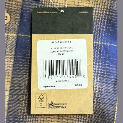 THE NORTH FACE Mens Arroyo Lightweight Flannel- Small- Blue Combo NWT Retail $85