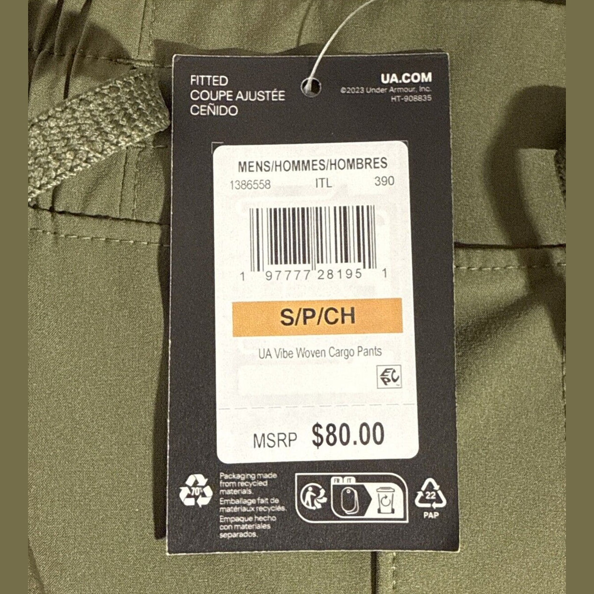 $80 Under Armour UA Men’s Cargo Woven Joggers-Olive Green -Small -New With Tags