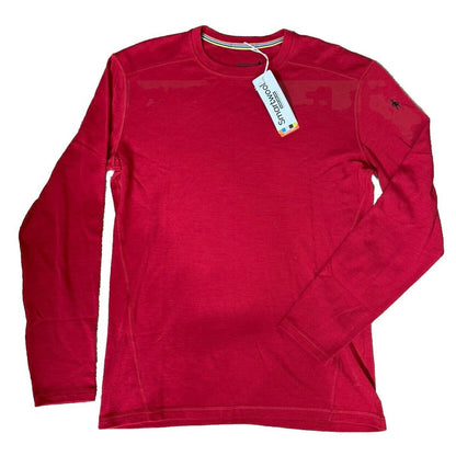 $115 SMARTWOOL Men’s Classic Thermal Merino Base Layer Crew Top- Red - Medium