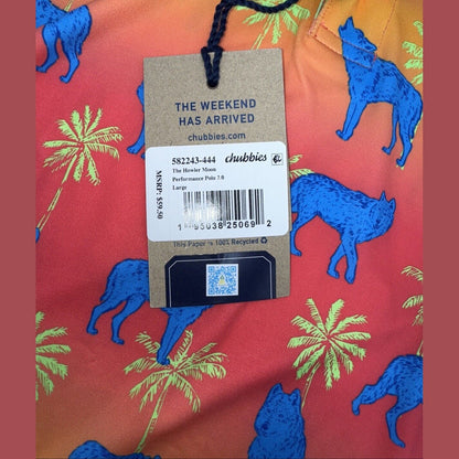 Chubbies Men's The Howler Moon Performance Polo Shirt-Orange Multi-Large-New