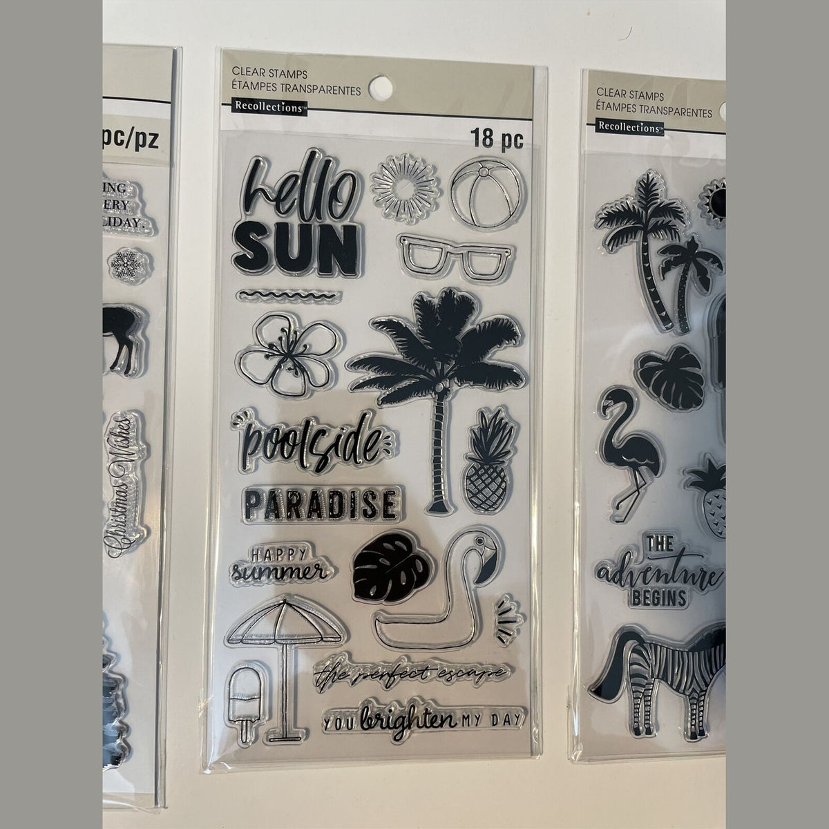 Lot Of 3 Recollections Poly Clear Photopolymer Stamps - Combo Lot