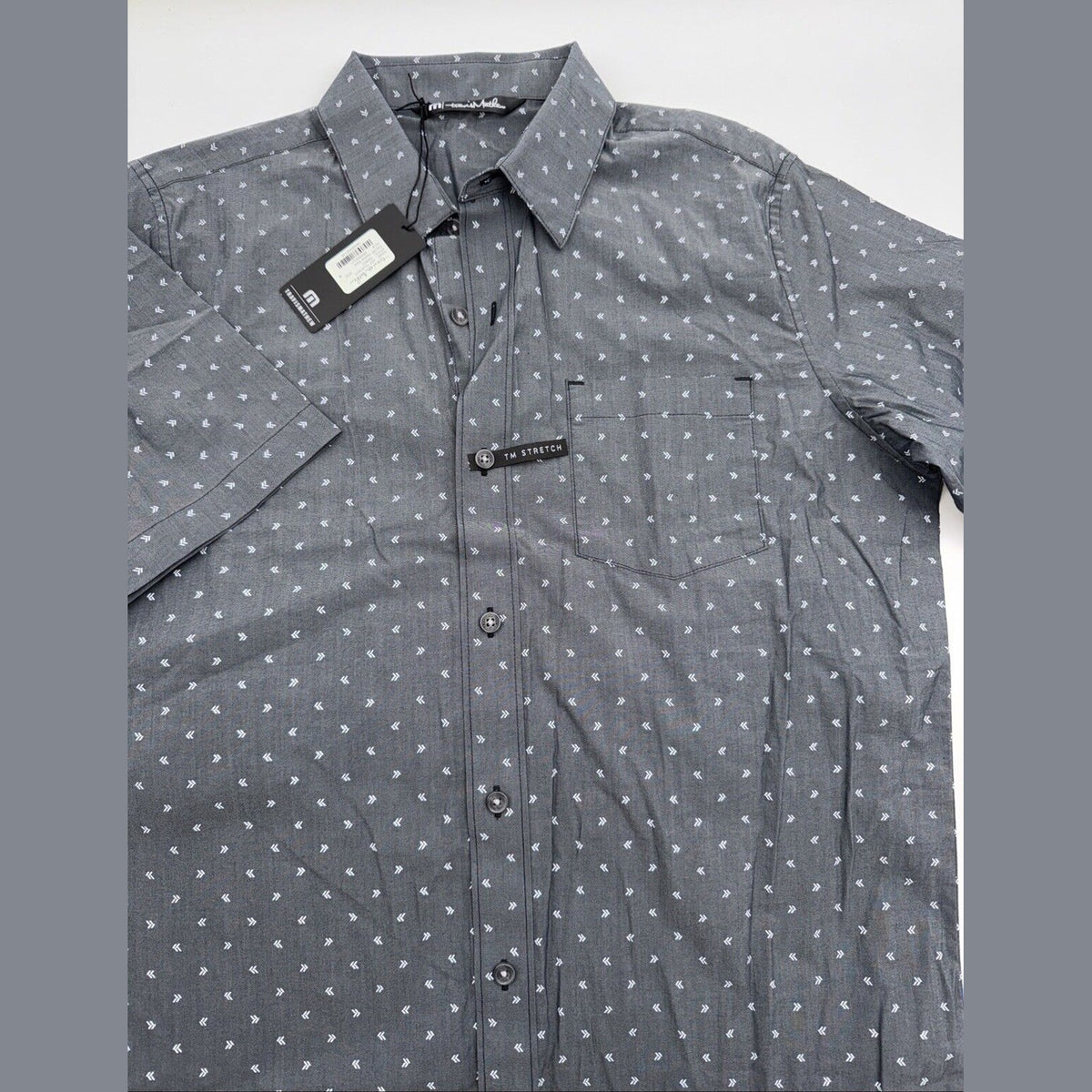 $100 TRAVIS MATHEW Men’s Not Your Best Button Up Shirt- Heather Black-Medium-NEW