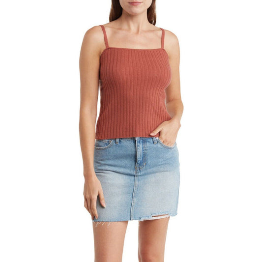 The Cashmere Project Spaghetti Strap Ribbed Tank Top-Dusty Copper-Small- New$156