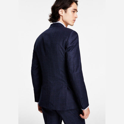 Calvin Klein Men’s X Slim Fit Wool Separate Jacket-Navy Plaid -36Reg-New $450