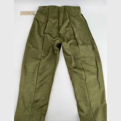 $119 Three Dots Women’s Sofia Front Seem Pull On Pants- Green Moss -Medium-New
