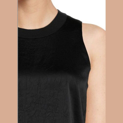 $275 Vince Women’s Sleeveless Satin Blend Top VX943612636- Black- Medium-New Tag