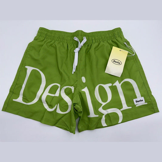 $65 Duvin Design Men's Design Swim Trunk Shorts - Lime Green - Size: Small-NEW