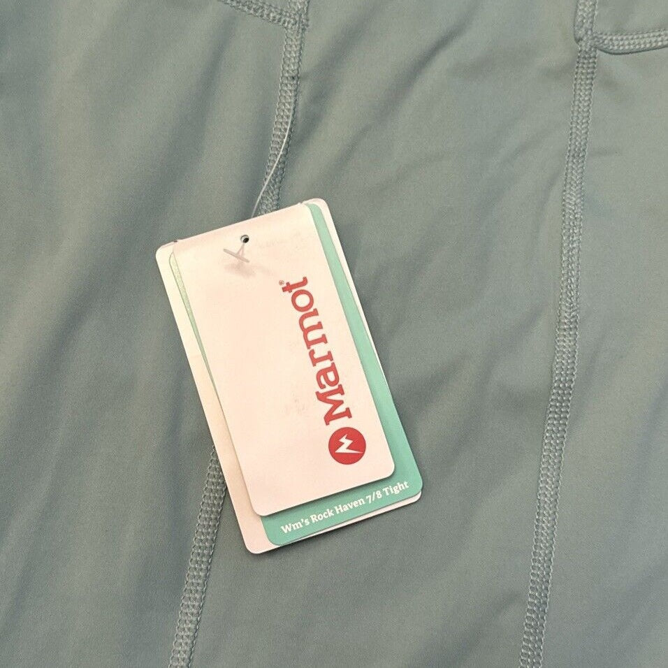 $80 Marmot Women's Rock Haven 7/8 Tights UPF 50- Blue Agave- Medium - NWT