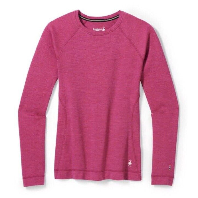 $110 Smartwool Women’s Merino Base Layer Top Long Sleeve-Festive Fuchsia-Medium
