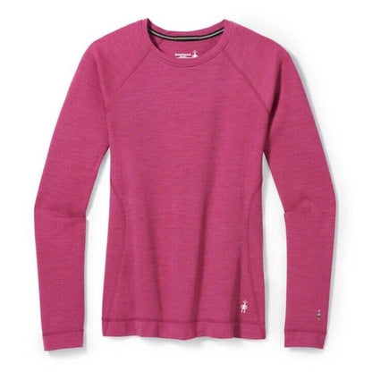 $110 Smartwool Women’s Merino Base Layer Top Long Sleeve-Festive Fuchsia-Medium