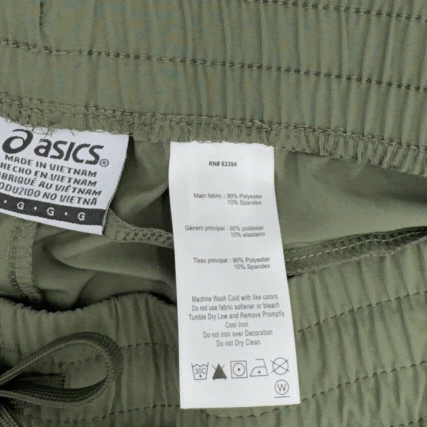 Asics Men’s Woven Side Zip Pocket Joggers- Olive Green- Large- New Tags