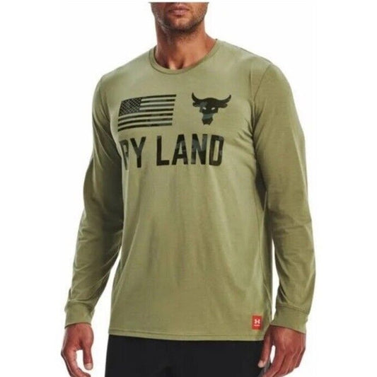 Under Armour Project Rock Veterans Day By Land Flag Long Sleeve Shirt Medium NWT