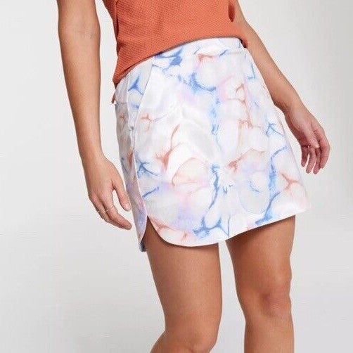 $65 CALIA Women's 16" Birdie Golf Skort- Aquatic Coral Print- Small - NWT