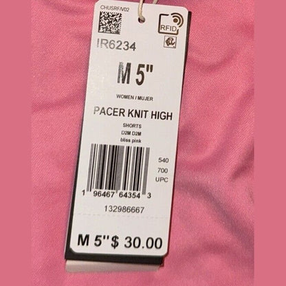 Adidas Women’s Pacer Essentials Knit High-Rise Shorts - Bliss Pink- Medium NWT