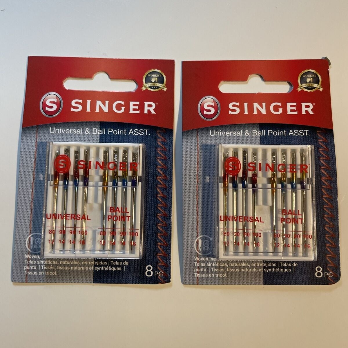 (2) SINGER 04800 Universal Regular Point and Ball Point Sewing Machine 16Needle