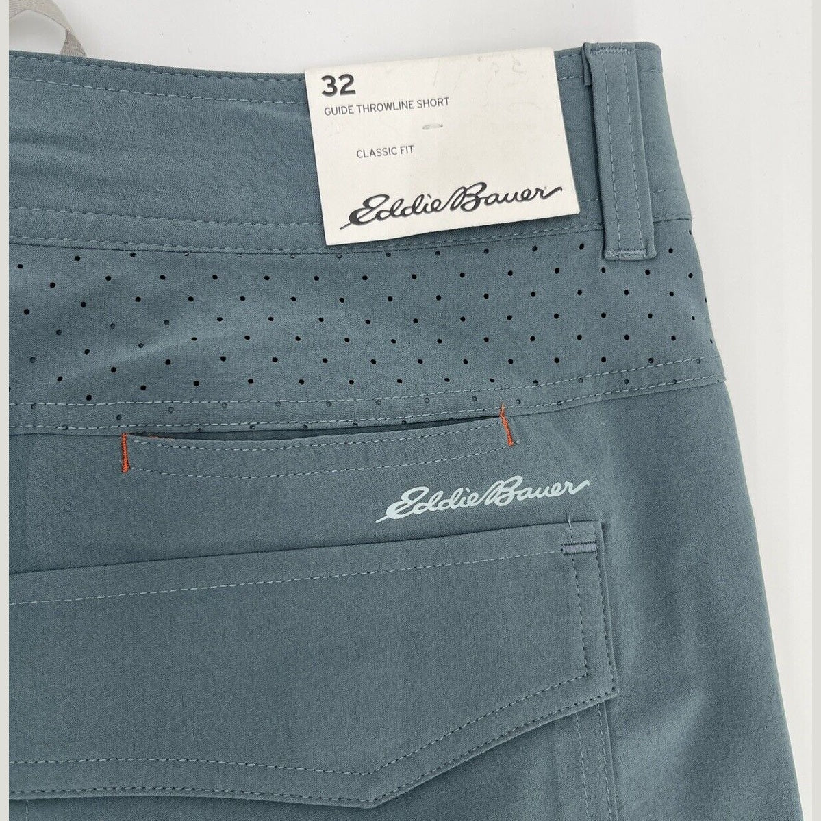 $90 Eddie Bauer Mr Guide Throwline 10" Shorts Lightweight-Graphite-Size: 32W-New