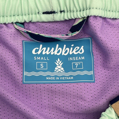 Chubbies Men's Stretch Swim Trunks 7" The Night Faunas -Multi-Small-New $79.50