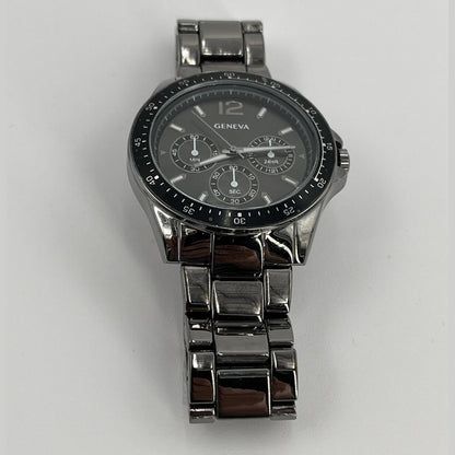 Geneva Men’s Watch Sports Business Quartz Wristwatch Luxury Edition Grey-New