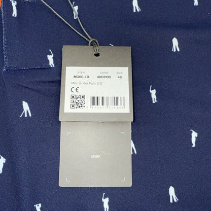 $104 KJUS Men’s Men Golfer Golf Polo Shirt MG60-L11-Atlanta Blue-Small- New Tag