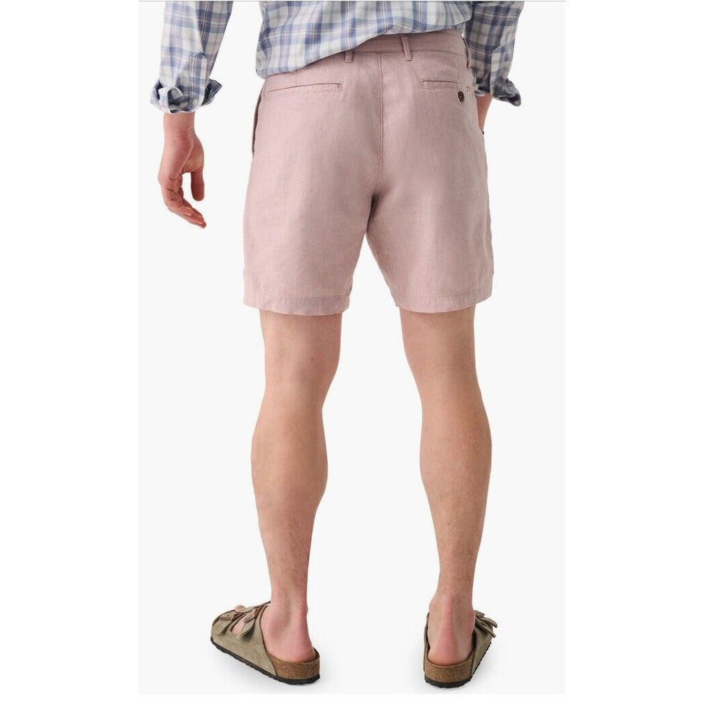 $128 FAHERTY Men’s Tradewinds Shorts 7.5” Inseam Linen Blend-Maui Mauve-38W -New