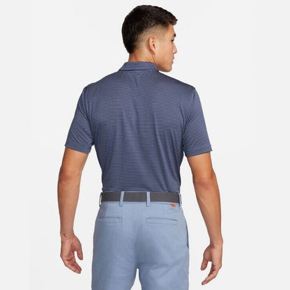 Nike Men’s Dri-Fit Polo Core Striped Golf Tennis Shirt-Grey/Navy-Small-New $55
