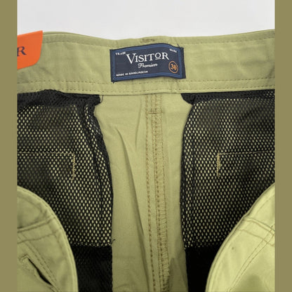 $59 Visitor Men’s Dressy/Casual Micro Light Comfy Shorts -Olive Green-Size: 30”