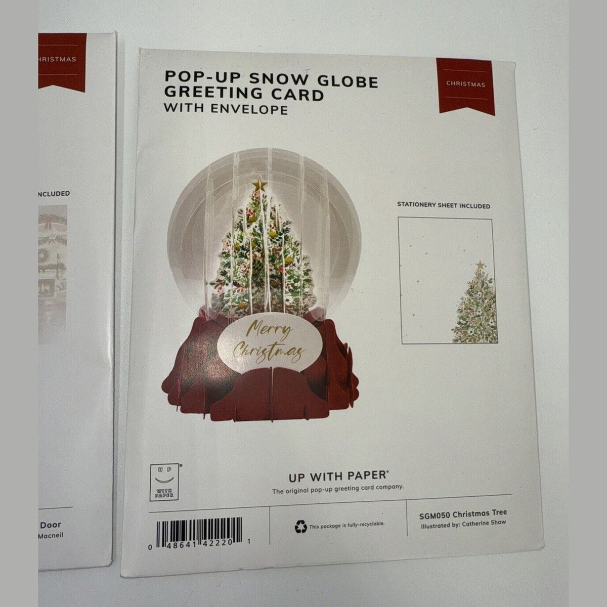 Lot Of 3  Up With Paper Snow Globe Pop Up -  Christmas Cards - You Get 3 Cards!