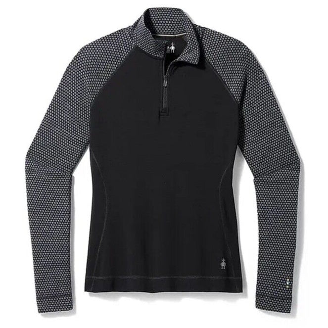 $120 Smartwool Women’s 1/4 Zip Pullover Merino 1/4 Zip-Black Dots - Small -New