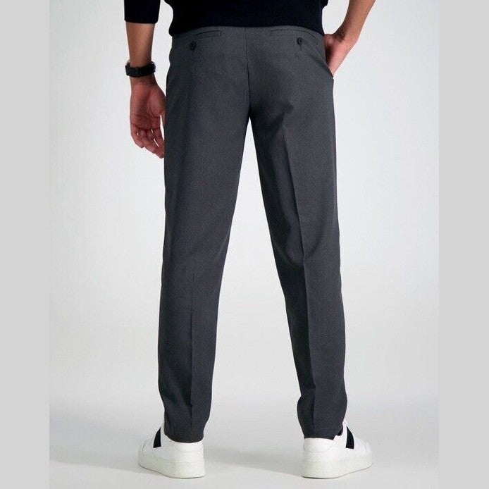 Haggar Men’s Performance Flex Slim Fit Flat-Front Pants-Dark Grey- 29Wx30L