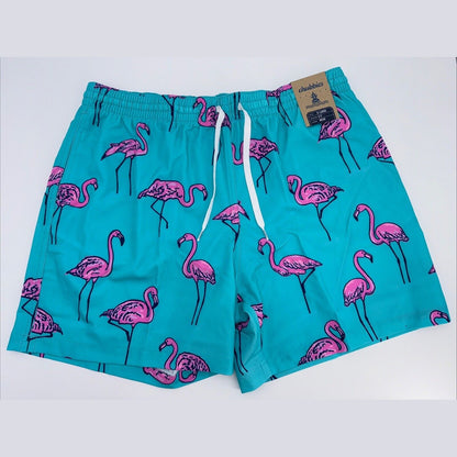 $70 Chubbies The Beach Retreat 5.5" Inseam Swim Trunks-Aqua/Pink- XLarge-New Tag
