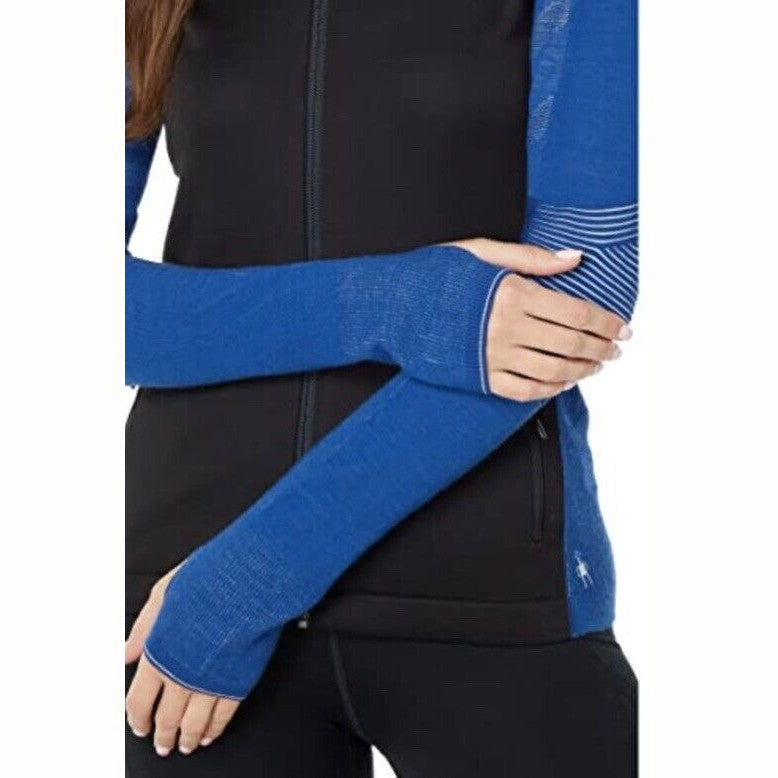 $200 SmartWool Woman’s Intraknit Active Jacket Merino Wool-Black/Blue-Medium-New
