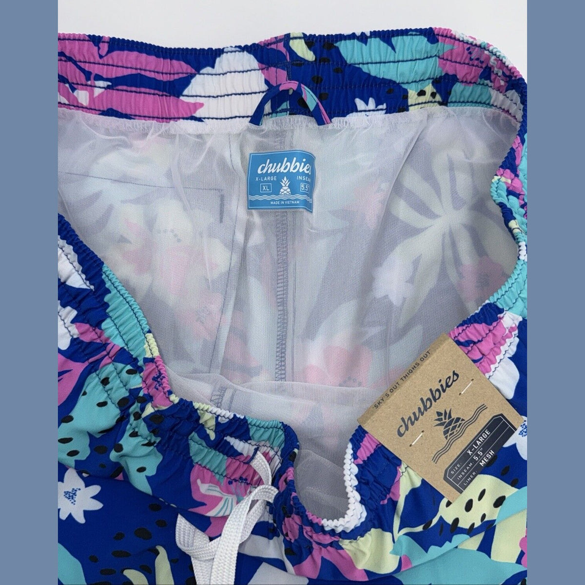 $70 Chubbies The Floral Surprise 5.5" Inseam Swim Trunks- Multi- XLarge -New Tag
