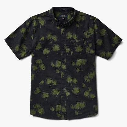 $75 Roark Men’s Scholar Fronds SS Button Shirt- Black/Khaki-Small-New Tags
