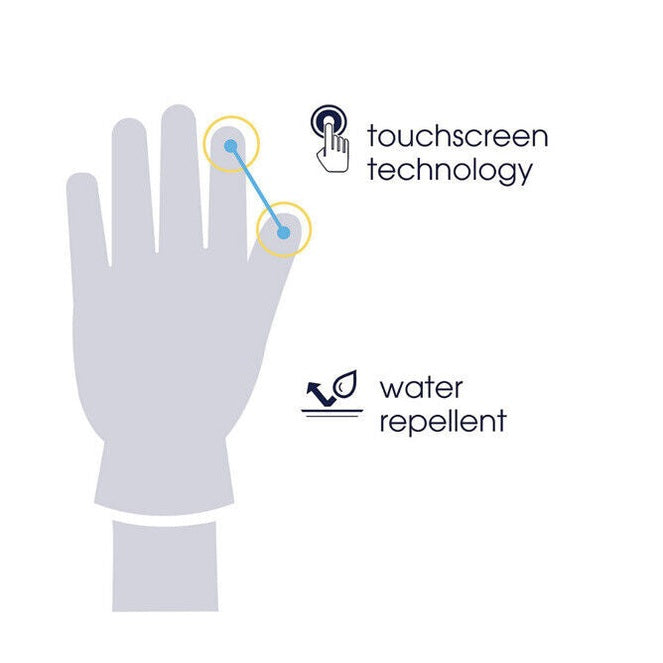 Isotoner Signature Men's Smartouch Gloves Water Resistance-Black Size Medium-New