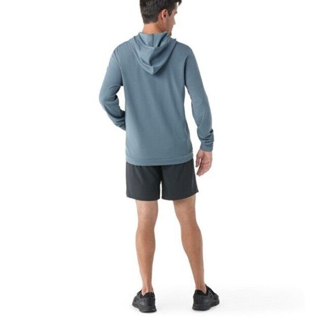 $130 Smartwool Men’s Hoodie Lightweight Uptempo Zip Sweater-Pewter Blue-Small