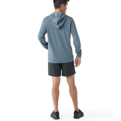$130 Smartwool Men’s Hoodie Lightweight Uptempo Zip Sweater-Pewter Blue-Small