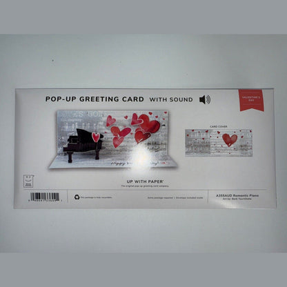 Lot Of 2 Up With Paper Valentine’s Day Cards Love Piano With Sound,Heart Pop-up