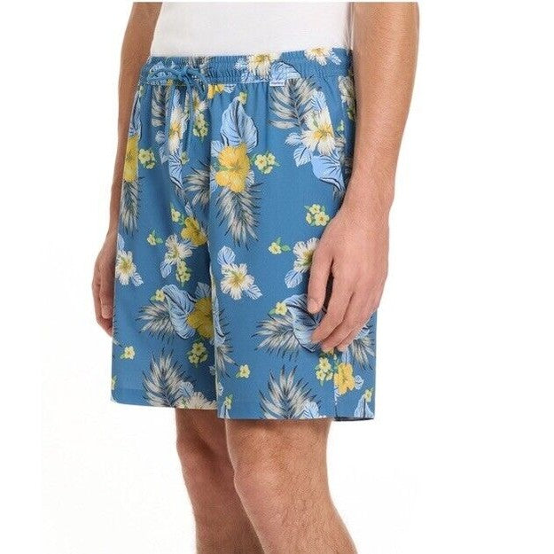 Hurley Men's Hibiscus Camp Stretch Woven Shorts - Medium Blue- Size Medium - New