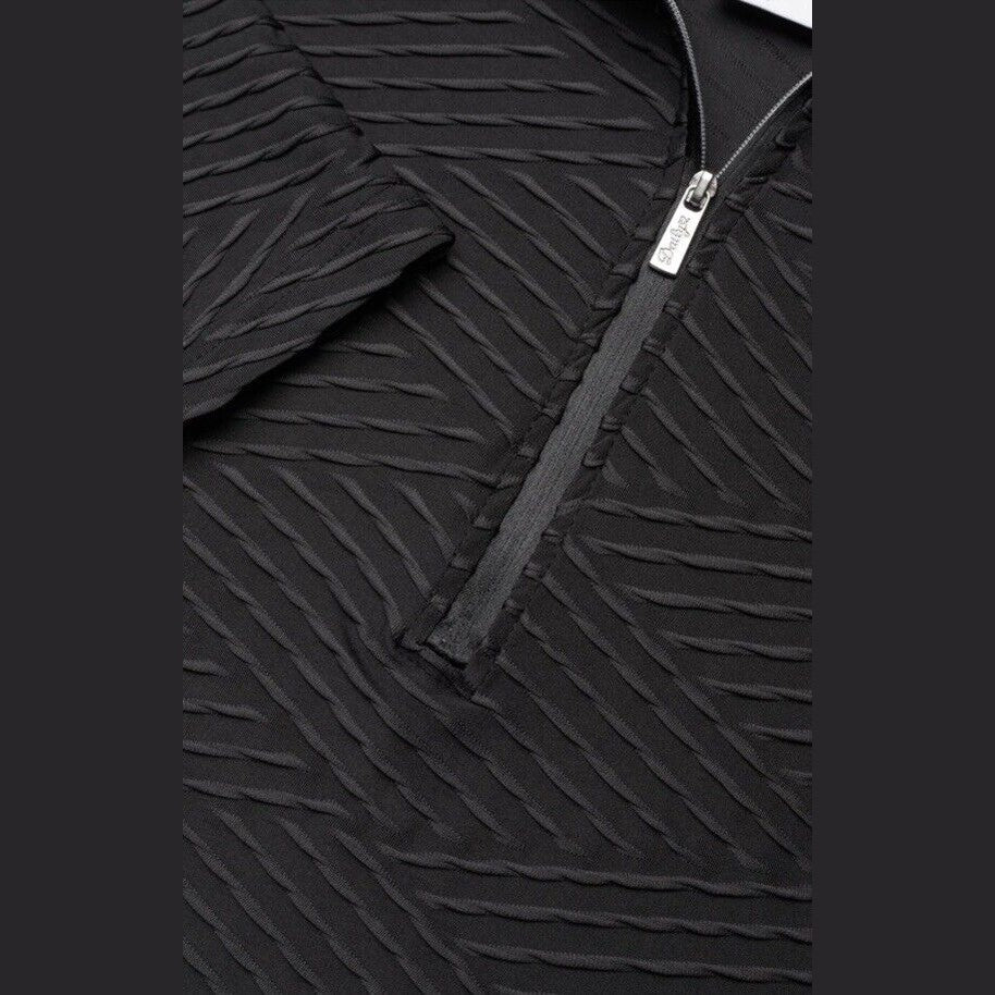 $130 DAILY SPORTS Women's Florence Roll Neck Zip Golf Shirt- Black -Medium -New