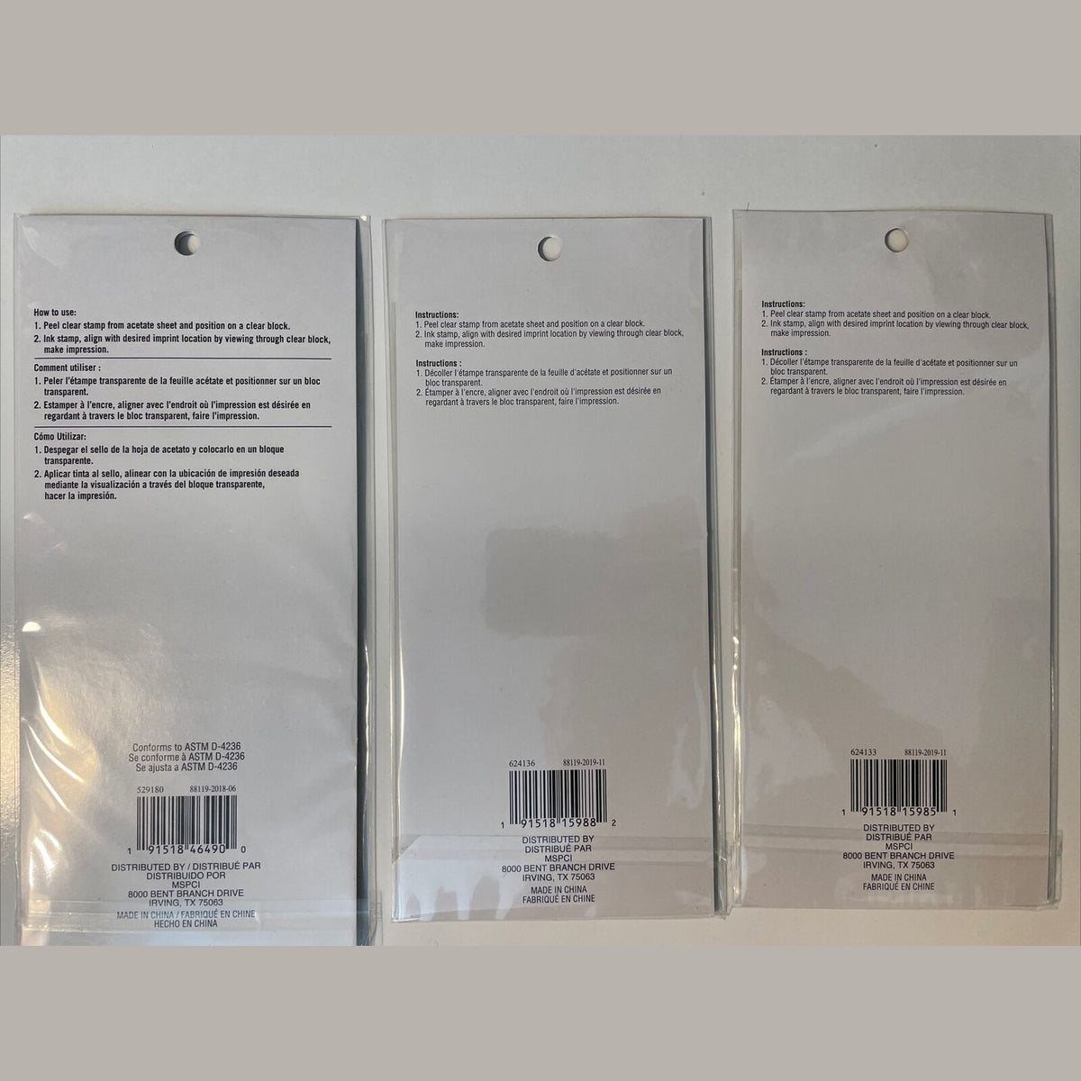 Lot Of 3 Recollections Poly Clear Photopolymer Stamps - Combo Lot