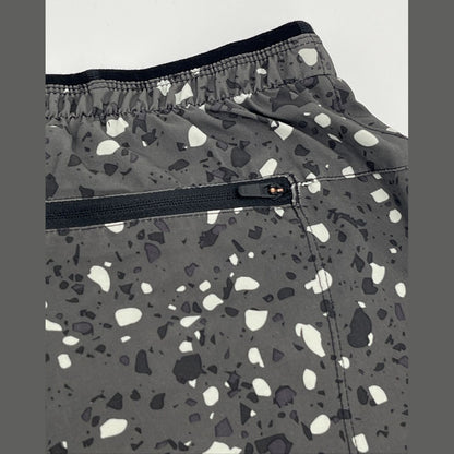 $75 Smartwool Men’s Merino Sport Lined Run Hike Shorts- Black Print-Small-New
