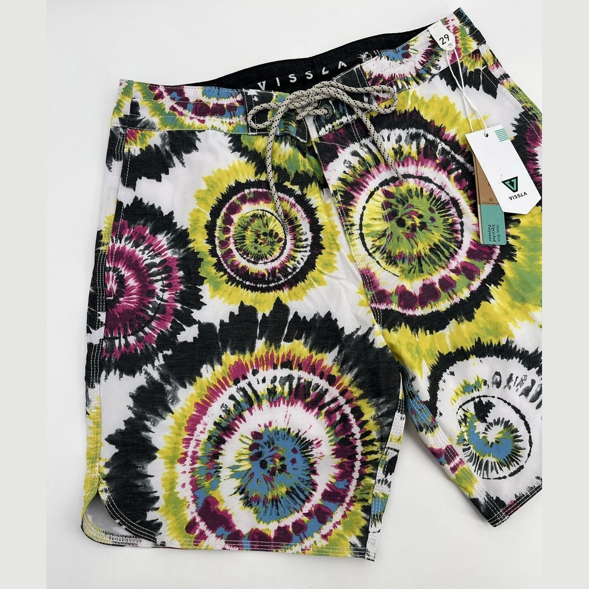 $70 VISSLA Men's Boardshorts SHRED HEAD 17.5" - Black Multi - Size: 29W-NWT
