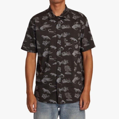 $66 RVCA Men’s Arrival S/S Button Shirt - Black -Size:  Medium - New Tag
