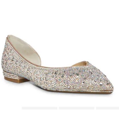 Betsey Johnson Women's Remy Ballet Flat -  Silver Iridescent- 6M- New