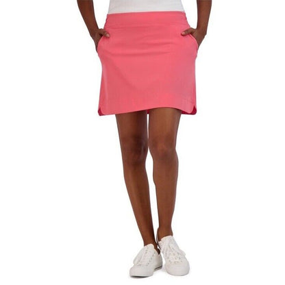 Zeroxposur Women’s Venus Breezy Skort Elastic Waist Pockets -Hibiscus- Large