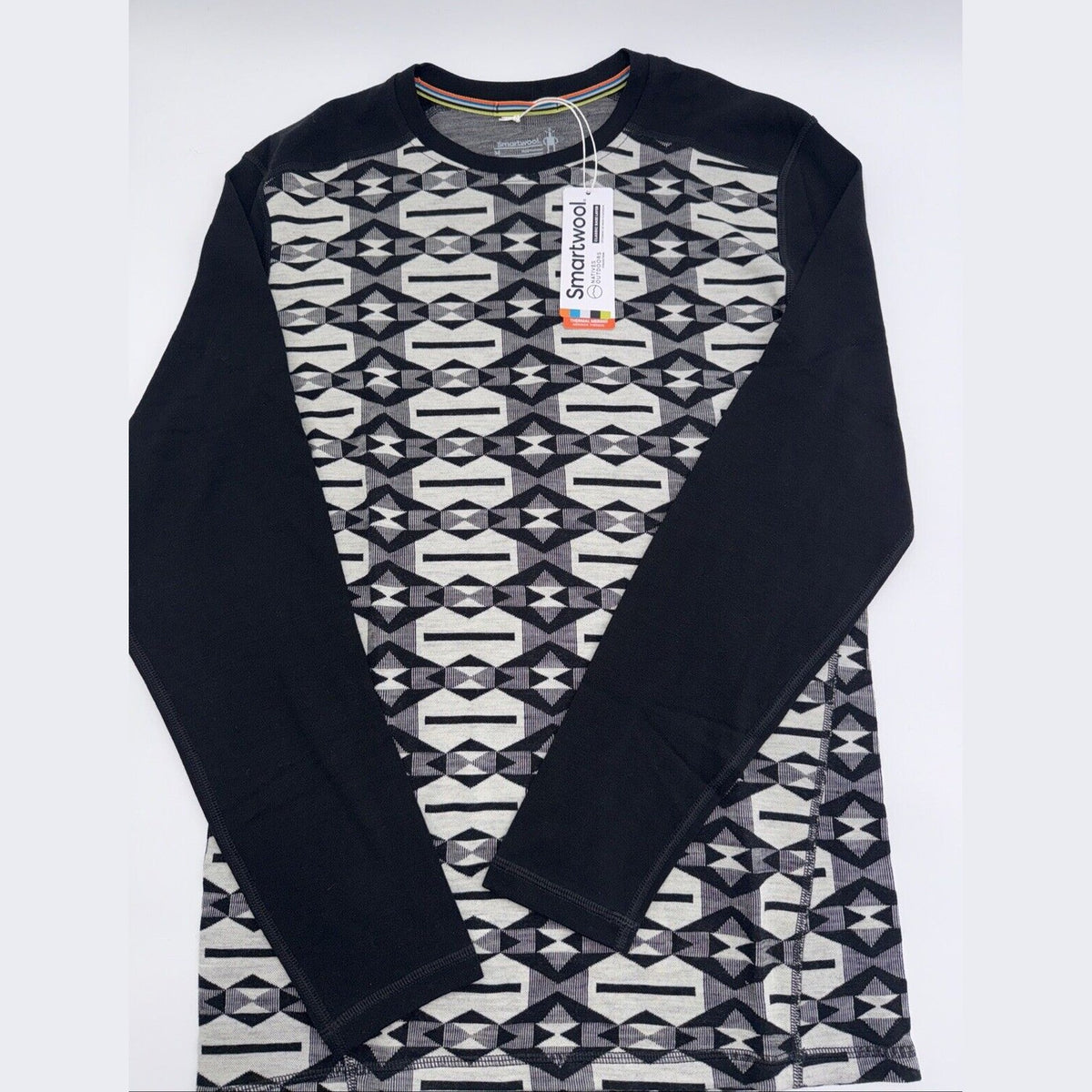 $115 Smartwool Men's Classic Base Layer Merino Crew - Black Clouds - Medium -NEW