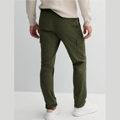 FLX Men’s Premium Slim Cargo Pants- Olive Green- 32Wx30L - New Tags