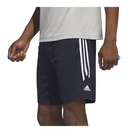 Adidas Men’s Legend 3 Stripes 9” Basketball Shorts IC2455-Blue / White-Small-New