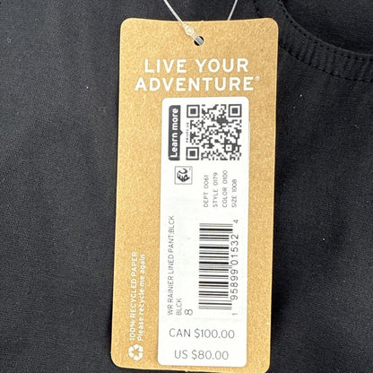 $80 Eddie Bauer Women’s Micro Fleece Lined Rainier Pants-Black-Size: 8 (32W)-NEW