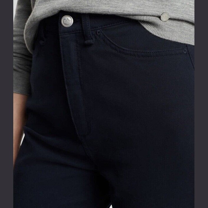 $150 Peter Millar Women's Karlie Stretch Sateen High Rise Pant-Navy-Size: 8-NEW